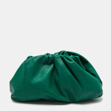 Bottega Veneta Green Leather The Pouch Clutch