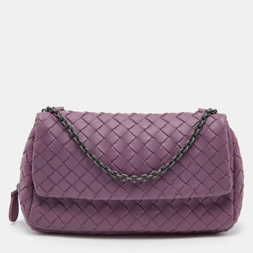 Bottega Veneta Purple Intreccaito Leather Olimpia Chain Shoulder Bag