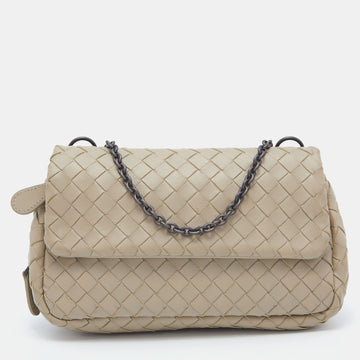 Bottega Veneta Beige Intreccaito Leather Olimpia Chain Shoulder Bag