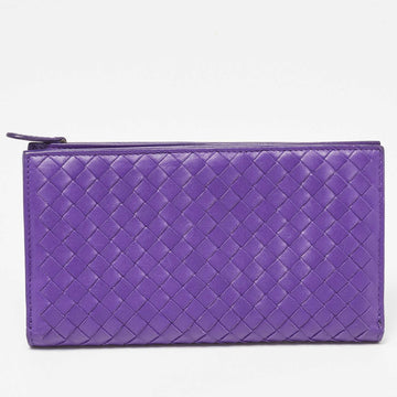 BOTTEGA VENETA Purple Intrecciato Leather Bifold Organizer Wallet
