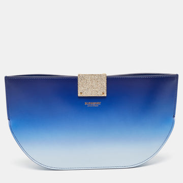 BURBERRY Ombre Blue Leather Olympia Crystals Clutch