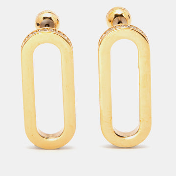 Burberry Chain Link Crystals Gold Tone Earrings