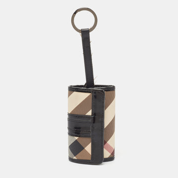BURBERRY Multicolor Nova Check PVC and Patent Leather Key Holder