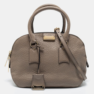 Burberry Grey Leather Small Orchard Bowler Bag