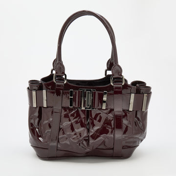 Burberry Burgundy Patent Leather Beaton Tote