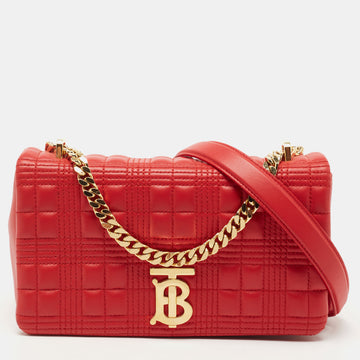 Burberry Red Quilted Leather Small Lola Chain Shoulder Bag