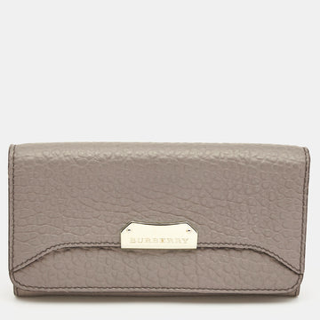 BURBERRY Beige Leather Flap Continental Wallet