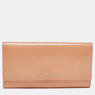 BURBERRY Coral Patent Leather Flap Continental Wallet