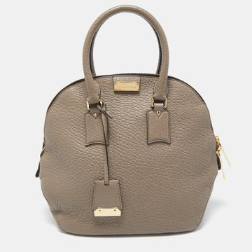 BURBERRY Grey Leather Orchard Duffel Bag
