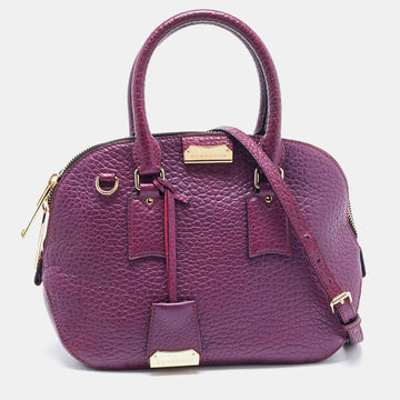 BURBERRY Purple Leather Orchard Bowler Bag