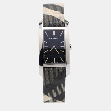 Burberry Black Stainless Steel Leather Nova Check BU9405 Women's Wristwatch 25 mm