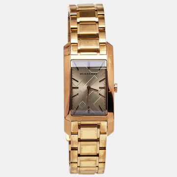 Burberry Champagne Rose Gold Plated Stainless Steel Heritage BU9402 Women's Wristwatch 25 mm