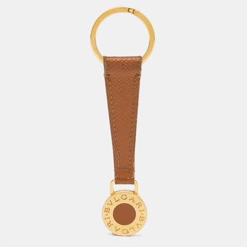 BVLGARI Beige Leather  Key Ring