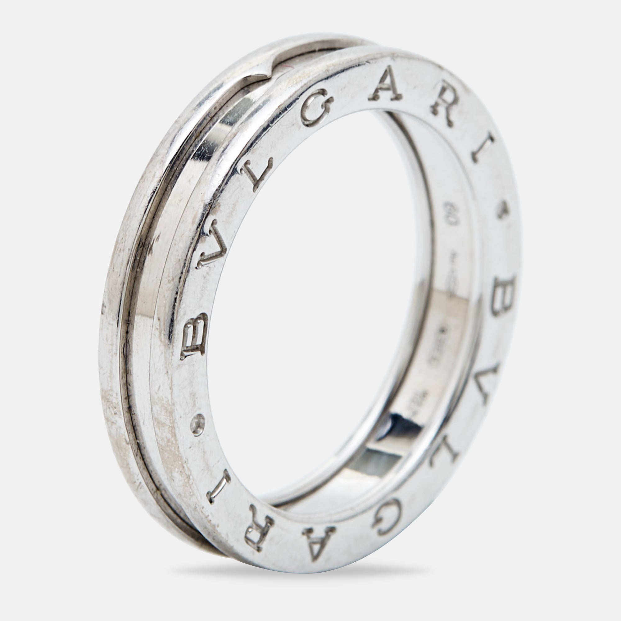 BVLGARI B.Zero1 1-Band 18k White Gold Ring Size 60
