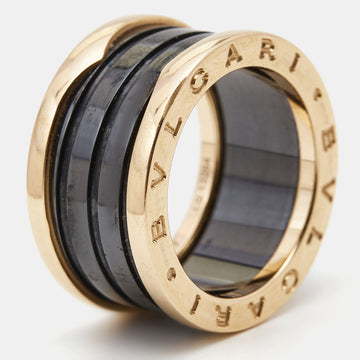 BVLGARI B.Zero1 4-Band Ceramic 18k Rose Gold Ring Size 55