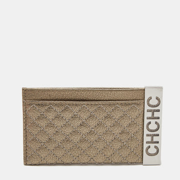 Carolina Herrera Burgundy/Brown PVC and Leather Wallet On Chain