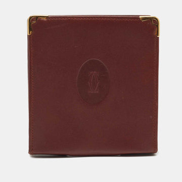 CARTIER Burgundy Leather Cigarette Case