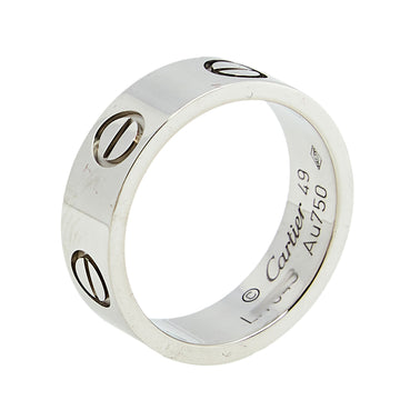 Cartier Love 18K White Gold Band Ring Size 49