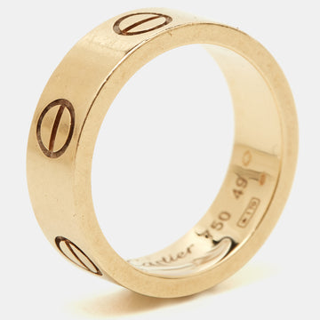 CARTIER Love 18k Yellow Gold Band Ring Size 49