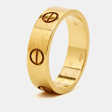 CARTIER Love 18k Yellow Gold Band Ring Size 56