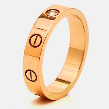 CARTIER Love 1 Diamond 18k Rose Gold Wedding Band Ring Size 52
