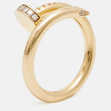 CARTIER Juste Un Clou Diamond 18k Yellow Gold Ring Size 51