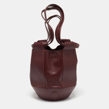 CARTIER Burgundy Leather Must de  Bucket Bag