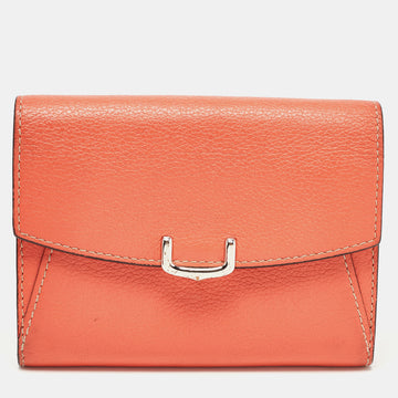 CARTIER Coral Orange Leather C De  Wallet