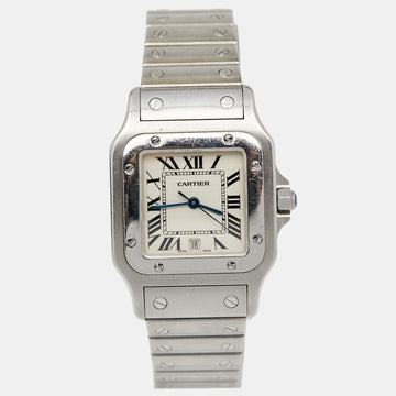 Cartier Cream Stainless Steel Santos Galbee 1564 Women's Wristwatch 29 mm