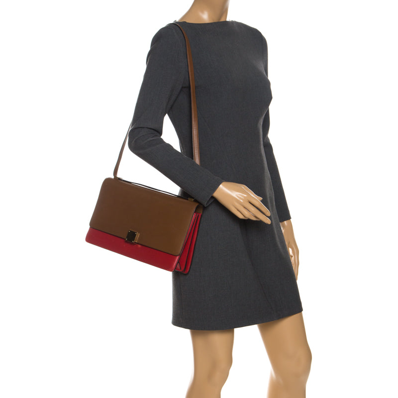 Céline Celine classic box bag Red Leather ref.330465 - Joli Closet