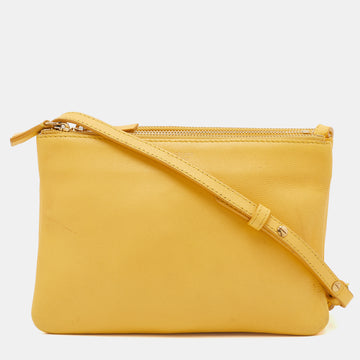 Celine Yellow Leather Trio Crossbody Bag