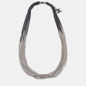 Chanel Two-Tone Metal Chain Multi Layered Necklace