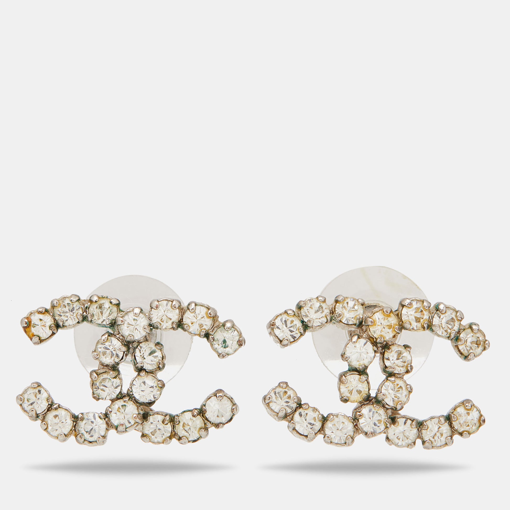Chanel CC Crystal Gold Tone Mini Stud Earrings Chanel | The Luxury Closet