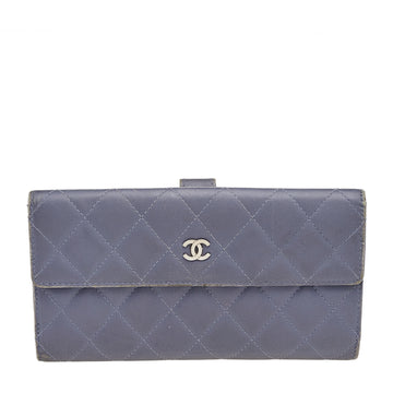 Chanel Lavender Quilted Leather CC Long Flap Wallet
