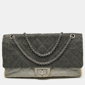 Chanel Tri Color Quilted Denim Reissue 2.55 Classic 228 Flap Bag