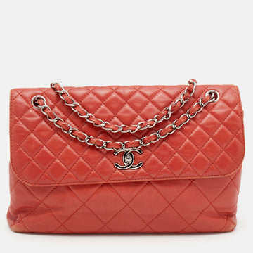 Chanel Orange Quilted Leather In-The-Business Flap Bag