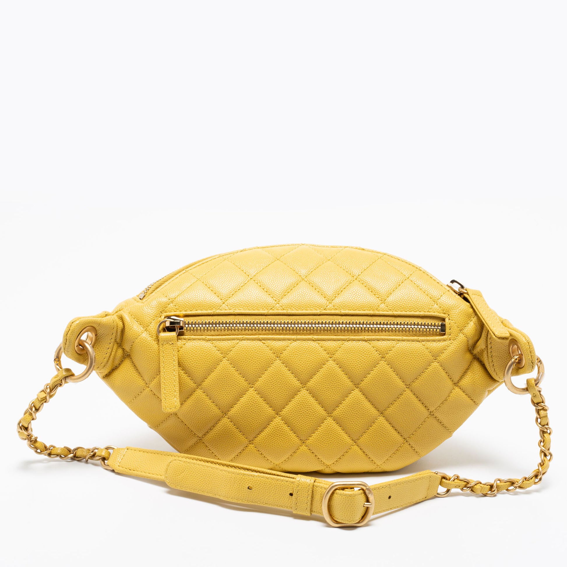 CHANEL Crumpled Glazed Lambskin Quilted Waist Bag Fanny Pack