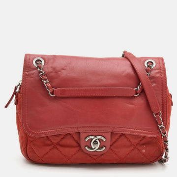 Chanel Rust Orange Quilted Leather In The Mix Flap Bag