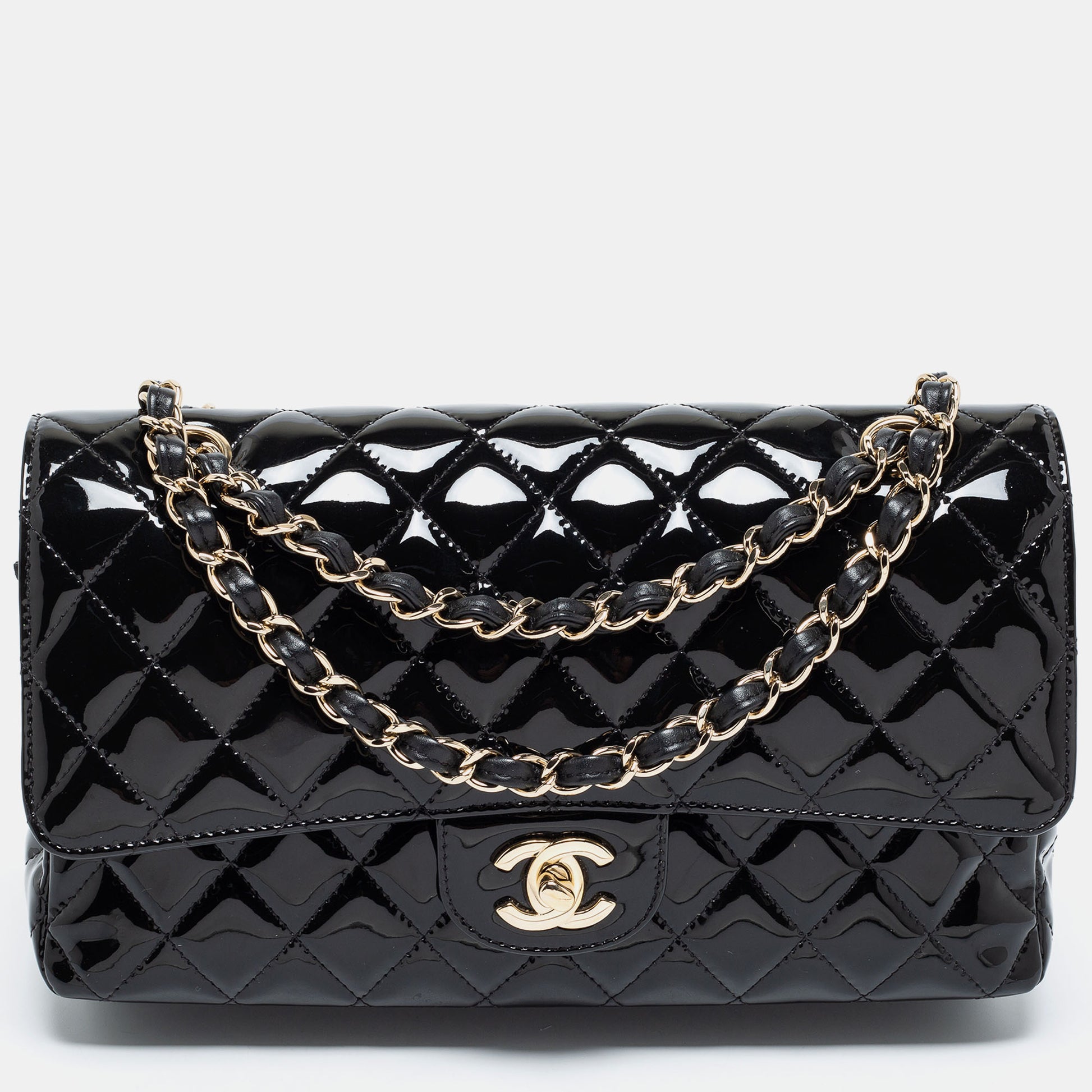 Chanel Chanel Black Quilted Leather 2.55 10 Shoulder Bag Gold