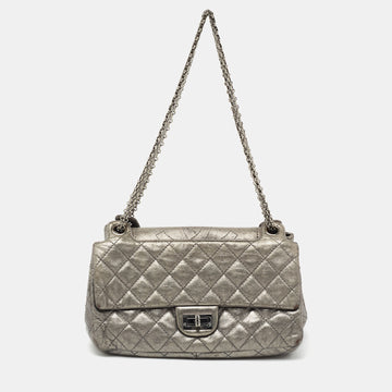 Chanel Metallic Grey Quilted Leather Reissue Accordion Flap Bag