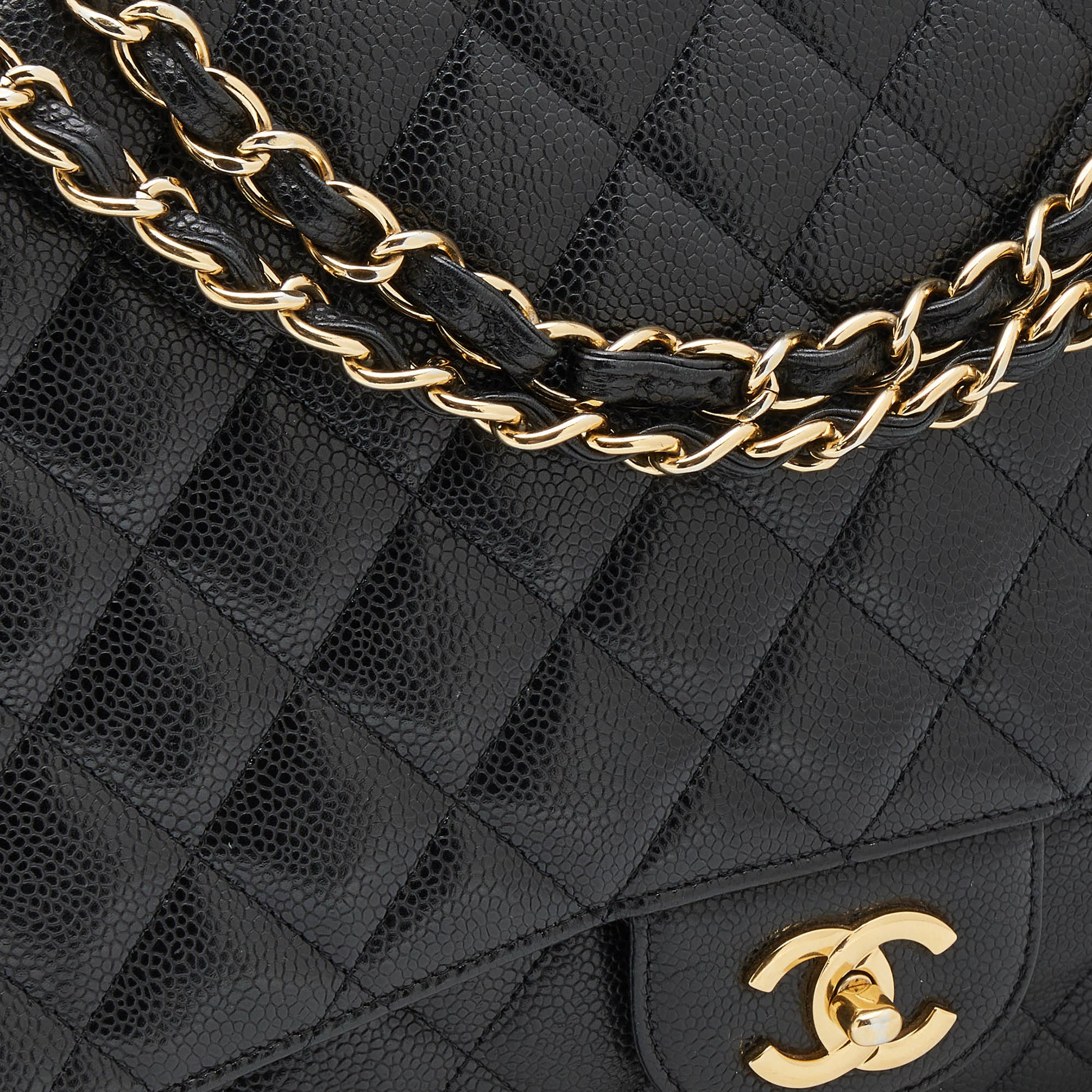 CHANEL CLASSIC FLAP MAXI (1724xxxx) BLACK CAVIAR LEATHER GOLD HARDWARE,  WITH CARD, DUST COVER & BOX