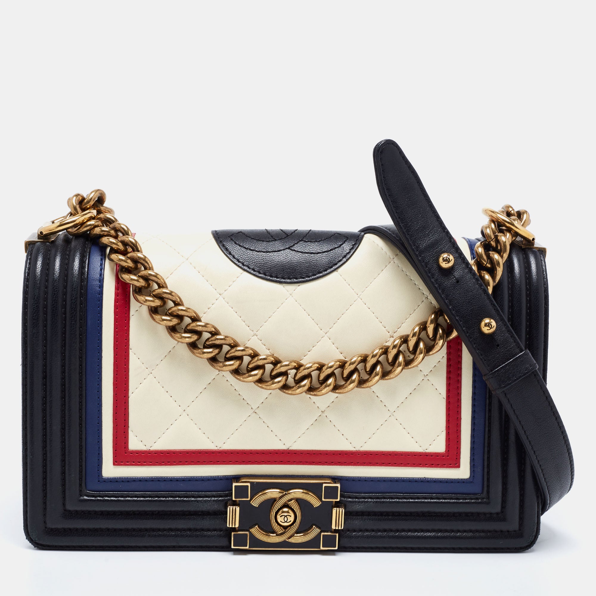 Chanel Multicolor Quilted Leather Medium Boy Flap Bag