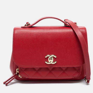 Chanel Red Caviar Leather Small Business Affinity Flap Bag