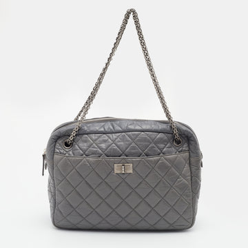 Chanel Grey Quilted Leather Large Reissue Camera Case Bag