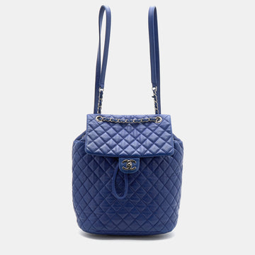 Chanel Blue Quilted Leather Large Urban Spirit Backpack