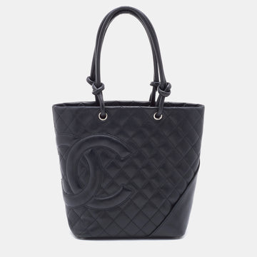 Chanel Black Quilted Leather Small Cambon Ligne Tote
