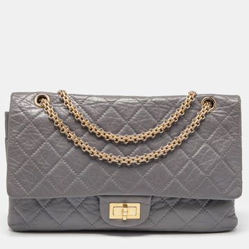 Chanel Grey Quilted Leather Reissue 2.55 Classic 227 Jumbo Flap Bag