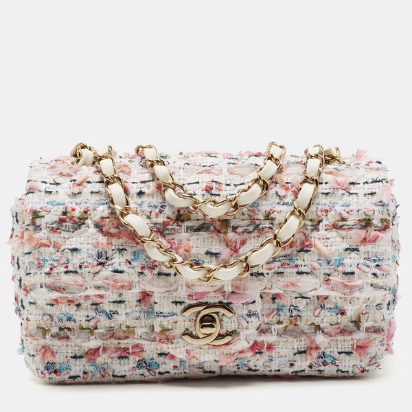 Tweed handbag Chanel White in Tweed - 20782068