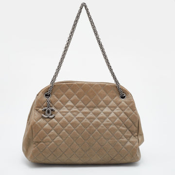 Chanel Beige Quilted Leather Large Just Mademoiselle Bowler Bag