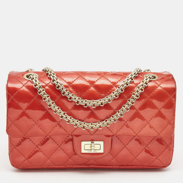 Chanel Red Patent Leather Reissue Double Compartment Flap Bag